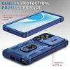 For Samsung Galaxy S25 Ultra 5G Sliding Camshield TPU Hybrid PC Phone Case with Holder(Navy Blue)