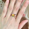 Ladies Light Luxury Pearl Butterfly Opening Adjustable Combination Ring, Specification:J3297