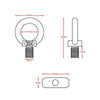 RV Sunshade 304 Stainless Steel Slide Rail Ring, Specifications: 2pcs M4 Ring + Cylinder + Purple Climbing Buckle