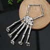 Punk Skull Hand Bone Five Finger Ring Adjustable Integrated Chain(SKU5877 Black)