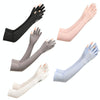 1 Pair Summer Icy Sleeves Driving Sunscreen Arm Guards Anti-UV Ice Silk Gloves, Size: One Code(Gray)