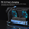 YCE-V279A 9 in 1 USB-C Gaming Dock Station with Detachable Fan(Blue Black)