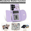 For Samsung Galaxy S25 Ultra 5G Ring Holder Card Bag Skin Feel Phone Case(Purple)