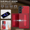 For Samsung Galaxy S25+ 5G LC.IMEEKE L5 Series Detachable RFID Card Bag Magsafe Phone Case(Red)