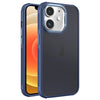 For iPhone 12 Hardware Side Cooling Skin Feel Frosted Metal Lens Frame Phone Case(Blue)