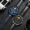 SANDA 1085 Steering Wheel Hollow Dial Waterproof Quartz Watch, Style:Steel Band(Blue)