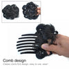 Wig Ball Head Flower Hairpin Hair Bag Wig Headband for Bride(Natural Black)