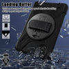 For Xiaomi Redmi Pad SE 8.7 Rotatable Holder Silicone Hybrid PC Tablet Case with Shoulder Strap(Black)