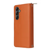 For Samsung Galaxy A14 Nine-card Slots Zipper Wallet Bag Leather Phone Case(Brown)