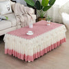 Simple Fabric Lace Rectangular Tablecloth, Size: 80x140cm(Peach Skin Velvet Pink)