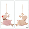 Christmas Tree Wooden Plush Elk Pendant Festival Decorations(Brown)