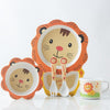 Bamboo Fiber Children Tableware Set Household Cute Cartoon Baby Food Supplement Plate Set(042 Lion)