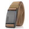 AWMN Metal Nylon Magnetic Buckle Fashion Casual Men Belt, Length: 125cm(Black Cap Dark Khaki)