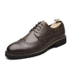 British Men Shoes Brogue Shoes Business Formal Shoes, Size:44(Brown)