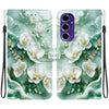 For Samsung Galaxy A16 Crystal Texture Colored Drawing Leather Phone Case(Jade Flowers)