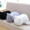 Plush Cat Toy Children Cat Back Shadow Shape Gift Toy Home Decoration Soft Pillow(White)