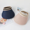Parent-child Beach Sun Protection Empty Top Sunshade Straw Hat, Color: For Adult (Beige)
