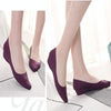 Shallow Mouth Square Head Single Shoes, Size:37(Purple)