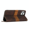 For iPhone 11 Pro Grid Stitching Leather Phone Case with Lanyard(Brown)