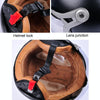 GXT Electric Vehicle Half Cover Helmet Four Seasons Retro Helmet, Size: M(Matte Black Flower)