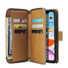 For iPhone 11 Pro Max Zipper Wallet Bag Horizontal Flip PU Leather Case with Holder & 9 Card Slots & Wallet & Lanyard & Photo Frame(Brown)