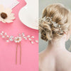 2PCS Festival Wedding Hair Accessories Bridal Hair Stick Floral Hairpin Beautiful Headdress Plait Hair Clip Vine Accessories