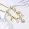 N2211-5 Pearl Moon Female Necklace Simple Multi-Pendant Necklace