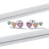 S925 Sterling Silver Colorful Heart Ear Stud Women Earrings