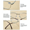 Full Metal Frame Resin Lenses Presbyopic Glasses Reading Glasses +3.00D(Gold)