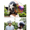 Motorcycle Helmet Three-Button Windproof Lens With Bracket(Silver Plated)