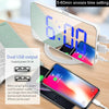 TS-8201 LED Digital Mirror Alarm Clock Big Screen Dual USB Desktop Table Clock, Color: Black Shell White Light
