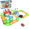 Rail Car Toy Set Assembled Electric Rail Toys With a Racing Car