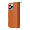 For iPhone 13 Pro Max Nine-card Slots Zipper Wallet Bag Leather Phone Case(Brown)
