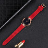 CAGARNY 6877 Water Resistant Fashion Women Quartz Wrist Watch with Leather Band(Red)