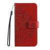 For Samsung Galaxy A36 5G / A56 5G Seven-petal Flowers Embossing Leather Phone Case(Red)