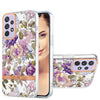 For Samsung Galaxy A73 5G Ring IMD Flowers TPU Phone Case(Purple Peony)