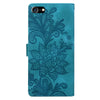For iPhone 6 / 7 / SE 2022 Lace Floral Embossed Magnetic Buckle Leather Phone Case(Green)