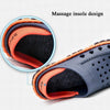 Summer Men Sandals Hollow Slippers Seaside Antiskid Beach Shoes, Size: 40(Blue+Orange)