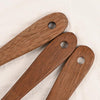 Long Handle Unpainted Chicken Wings Wooden Spatula Kitchen Utensils, Style:3 Square Curved Spade