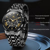 OLEVS 2892 Men Multifunctional Business Waterproof Quartz Watch(Black)