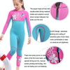 SLINX 1903 Kids Full Body Long Sleeve Thermal Wetsuit, Size: M(Sapphire)