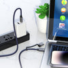 hoco U134 Type-C / USB-C to Type-C / USB-C + 8 Pin 2 in 1 Braided Fast Charging Data Cable, Length:1.2m(Dark Blue)