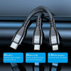 ENKAY 3-in-1 6A USB to Type-C / 8 Pin / Micro USB Multifunction Fast Charging Cable, Cable Length:1m(Black)