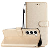 For Samsung Galaxy S25+ 5G Silk Texture Horizontal Flip Leather Phone Case(Gold)