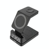 15W 4 in 1 Magnetic Clock Desktop Vertical Wireless Charger (Black)