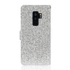 For Samsung Galaxy S9 Plus Glitter Powder Horizontal Flip Leather Case with Card Slots & Holder & Lanyard(Silver)