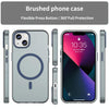 For iPhone 13 MagSafe Frosted Translucent TPU + PC Full Coverage Phone Case(Dark Blue)