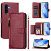 For Samsung Galaxy A56 5G Multi-Card Slots Zipper Wallet Leather Phone Case(Dark Red)