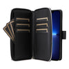 For iPhone 13 Pro Max Nine-card Slots Zipper Wallet Bag Leather Phone Case(Black)