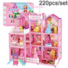 DSJ55-C 220pcs /Set Children Passing Domestic Toy Doll House Princess Castle Set Simulation Disguise House